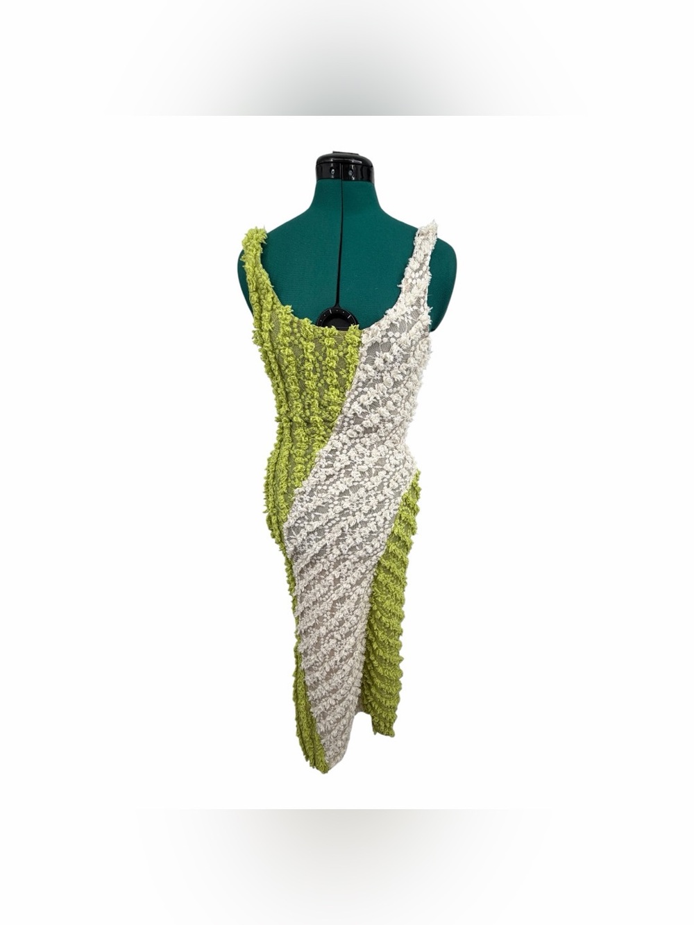 Selva Negra Zuma Limoncello Lace Textured Mesh Midi Dress Size M - Picture 6 of 9